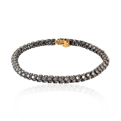 Vintage Style Bangle Bracelet  Natural Diamond 14k Gold Silver  Jewelry • $1596
