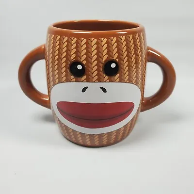 Double Handle Brown Sock Puppet Monkey Coffee Mug Cup By Galerie Candy • £8.66