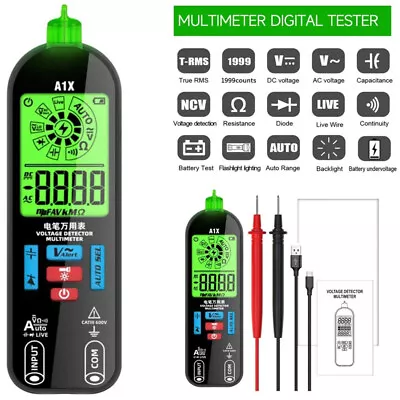 Smart Digital Multimeter AC/DC Voltage Tester Rechargeable Electrical Voltmeter • $25.89