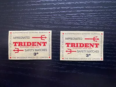 2 X Trident Safety Match Box Labels • £2.49