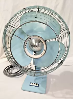 Fan Scarce Vintage Meiden Blue Desk Fan 30cm HFD-307 Retro 50/60's Fan Work - AF • $188.50