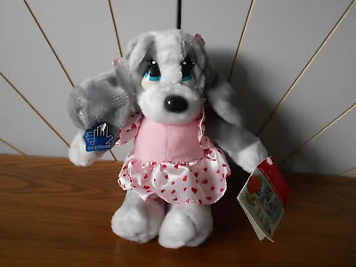 VALENTINE HONEY Vintage Soft Toy APPLAUSE 1985 Pink & Red Heart Dress SAD SAM • £9.99