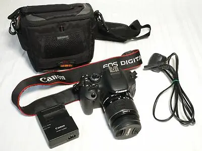 Canon EOS-600D 18.0MP Digital SLR Camera With EF-S IS 18-55mm Lens Charger Case • £245