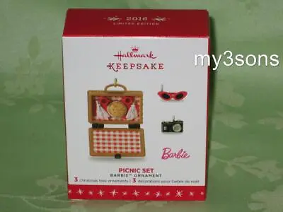 Hallmark PICNIC SET 2016 Limited Edition Barbie Ornament Set Free Shipping • $15.99