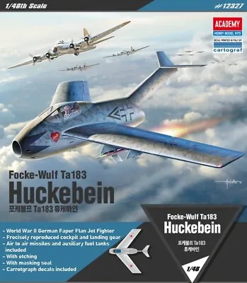 Academy 1/48 Focke-Wulf Ta183 Huckebein German Aircraft Plastic Model Kit #12327 • $28