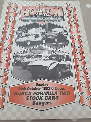 BRISCA F2 Stock Cars Bolton Auto Speedway October 25th 1992 • £0.99