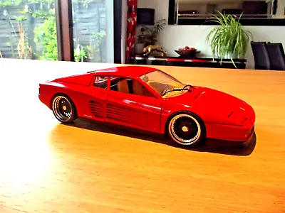 1/18 Burago FERRARI TESTAROSSA RED MODIFIED BBS STAGGED SPLIT RIM WHEELS. • $56.85