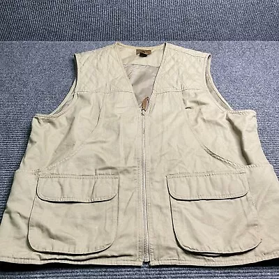 St John's Bay Cargo Vest Mens XLT Heavy Cotton Sleeveless Fishing Beige • $19.99