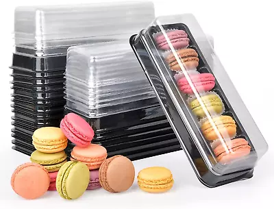 Macaron Boxes With Clear Lids50-Pack Macaroons Container Gift Packaging Box Wit • $35.66