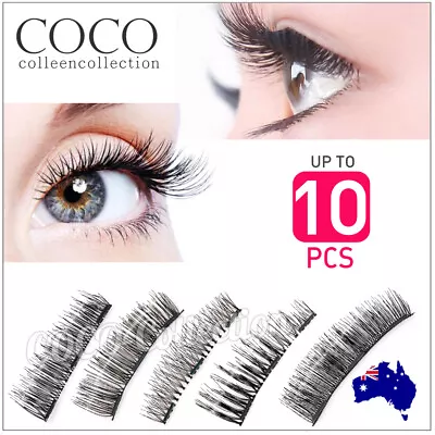 $6.95 • Buy 3D Triple Magnetic Eyelashes 3D Handmade Reusable False Magnet Eye Lashes