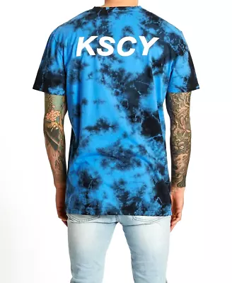 KISS CHACEY KSCY Logo Blue Black Tie Dye Vampires Relaxed Tee - Size L BNWT • $49.95