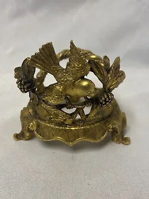 Vintage Matson Gold Tone Dogwood Bird Vanity Glass Sleeve Holder NO GLASS • $28