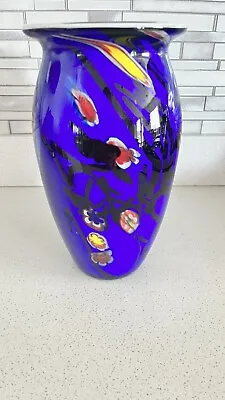 BEAUTIFUL Hand Blown Cased Makora Art Glass Vase Krosno J Popieluszki Poland • $65
