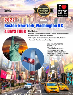 $383.49 • Buy Boston, New York, Washington D.C. 4 Days Tour