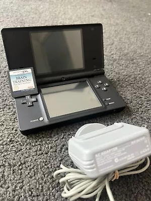 Nintendo DSi Console Black With Original Charger + Brain Training Game • $84