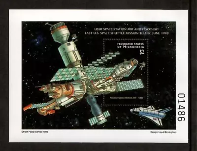 Micronesia 1999 - Russian Space NASA - Souvenir Stamp Sheet - Scott #336 - MNH • $4