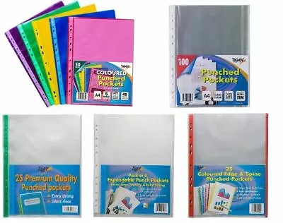 Punched Pockets Filing Clear Display Sleeves Ring Binders - A4 A3 A2 A1 Sizes • £12.75