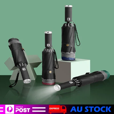 $18.69 • Buy Automatic Rain Umbrella Auto Open Close Compact Folding Windproof With Light LED