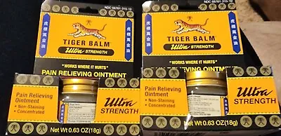 NEW Tiger Balm ULTRA Pain Relieving Ointment 0.63oz /18gm ( 2 Jars )  Expire2027 • $19.99