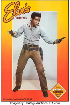 Elvis Presley Large Movie Poster FLAMING STAR Pickwick Camden Record Co. 1970's • $75