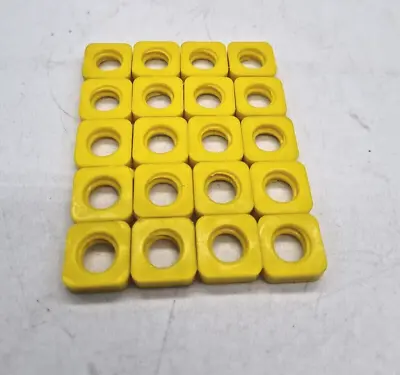20 Meccano Pieces Parts Of Junior Construction Set Spares Yellow Nuts Plastic  • £13.99