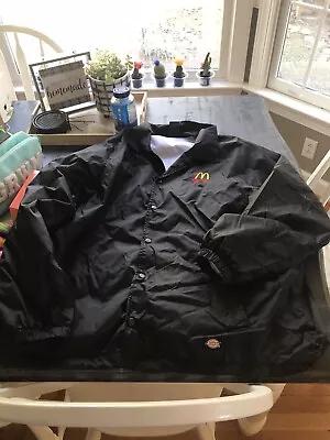 BLACK RESTAURANT EMPLOYEE CREW UNIFORM DICKIES McDONALDS JACKET SIZE XL • $44.99