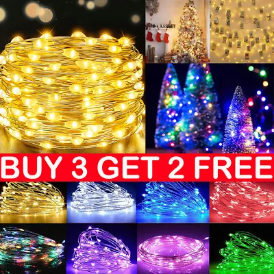 £5.99 • Buy 20/100LED Fairy Lights String Micro Rice Copper Wire Xmas Light Battery Operated