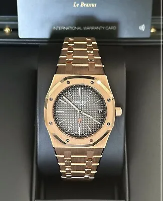 Audemars Piguet Royal Oak  Jumbo  39mm Rose Gold Smoke Grey Dial 16202or 2023 • $122999