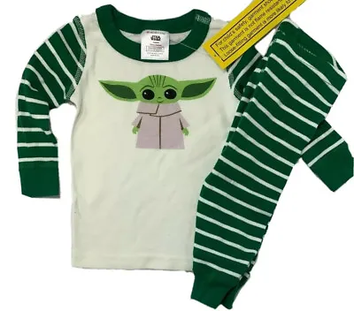 Hanna Andersson Boys 3-6 Months Green Star Wars The Child Yoda Pajamas 60 Cm • $29.99