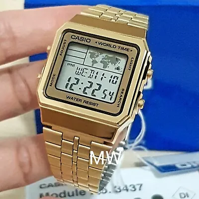 Casio Vintage World Time Digital Watch A500wga-9 A500wga-9df Unisex 5 Alarms New • $74.90