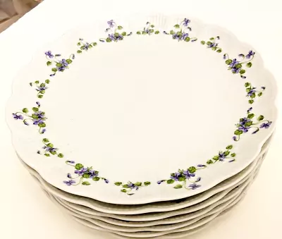 Vintage Violets Kaiser Romantica Viola Bread Appetizer 8-inch Plates Set Of 7 • $36