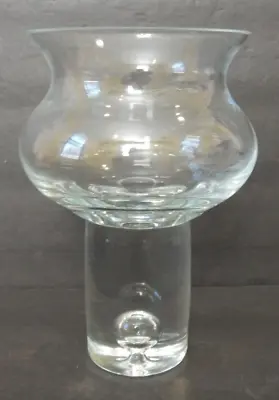 VINTAGE Krosno Poland Clear Glass Controlled Bubble Candle Holder Danish Design • $20