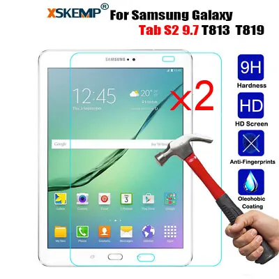 2PCS Samsung Galaxy Tab S2 9.7 SM T813 T819 Screen Protector Tempered Glass Film • $14.28
