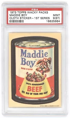 1973 Wacky Packages 1st Series MADDIE BOY - CLOTH - PSA MINT 9 NR! • $26