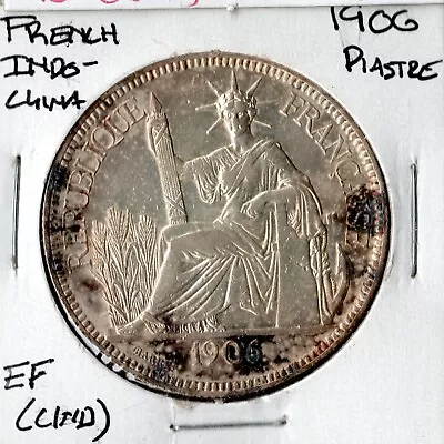 Coin French Indo-China 1 Piastre 1906 KM5a.1 Silver • $49.29