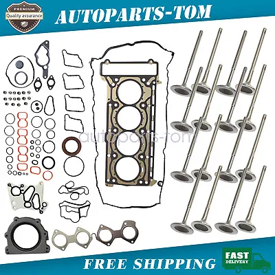 For 1.8L Mercedes E250 C250 C200 Intake & Exhaust Valves + Engine Gasket Kit NEW • $134.95