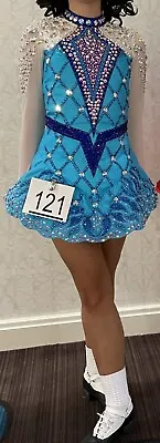 Bright Blue And White Taylor Irish Dance Solo Dress For 12-14yo • $499