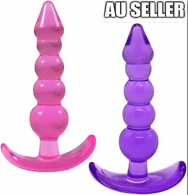 Butt Plug Soft Jelly Anal Sex Toy 5 Bead Zena But Anus Prostate Massager  • $9.99