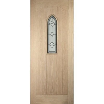 £115 • Buy JELD-WEN GOTHIC ARCHED TRIPLE GLAZED OAK VENEER EXTERIOR DOOR 1981 X 838 X 44mm