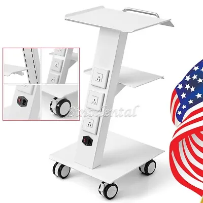 Dental Built-in Socket Tool Cart 4 Casters Trolley Mobile Three Layer Stand • $183.99