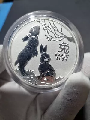 Perth Mint - 2023 Lunar Rabbit 5oz .9999 Silver Bullion Coin - Low Mintage. • $350