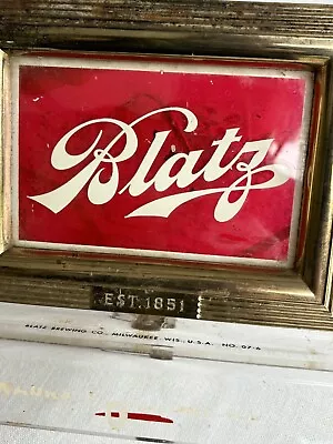 Vintage Blatz Lighted Beer Sign 1950's Reverse Painting On Glass • $60