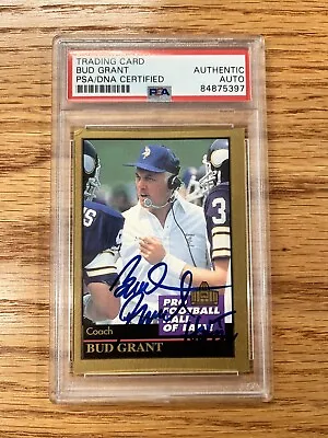 1995 Enor Hall Of Fame Bud Grant Auto Signed Autograph Rookie RC PSA DNA Vikings • $170