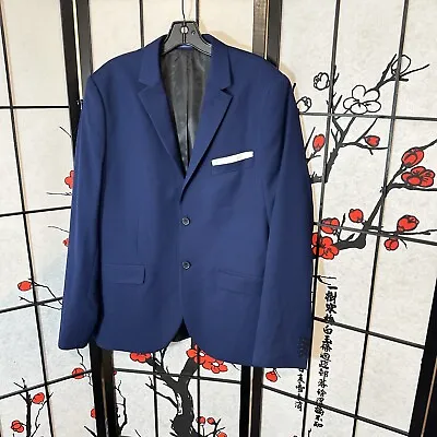 H & M Blazer Mens Size US 44R Slim Fit Navy Blue Sport Coat Jacket Two Button • $34