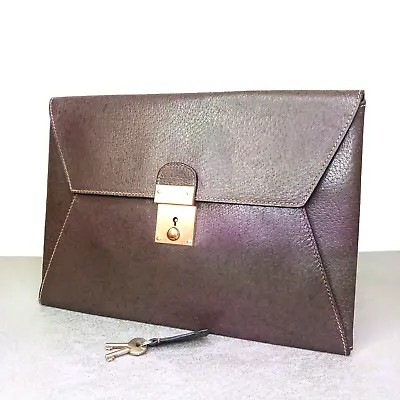Vintage Gucci Clutch Bag Leather Brown With Keys • $112
