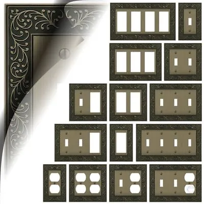 $21.67 • Buy Brushed Brass English Garden Switch Plate Cover Wallplate