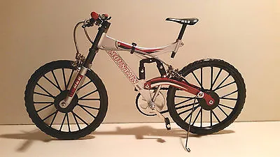 Miniature Silver & Red Mt Bicycle W/Shocks 1/10 Scale NIB • $14.99