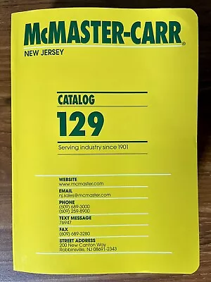 McMaster-Carr Catalog 129 New Jersey • $30