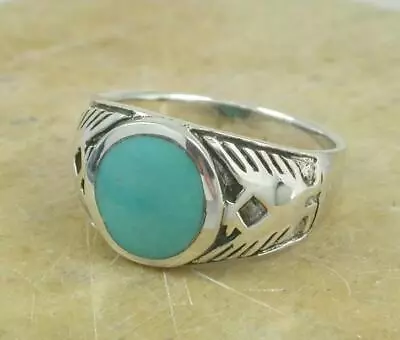 .925 STERLING SILVER TURQUOISE PHOENIX RING Size 10  Style# R1307 • $22