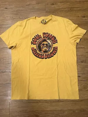 James Brown Soul Power Men's Lee T-Shirt Size XL Yellow Classic Fit • $17.97